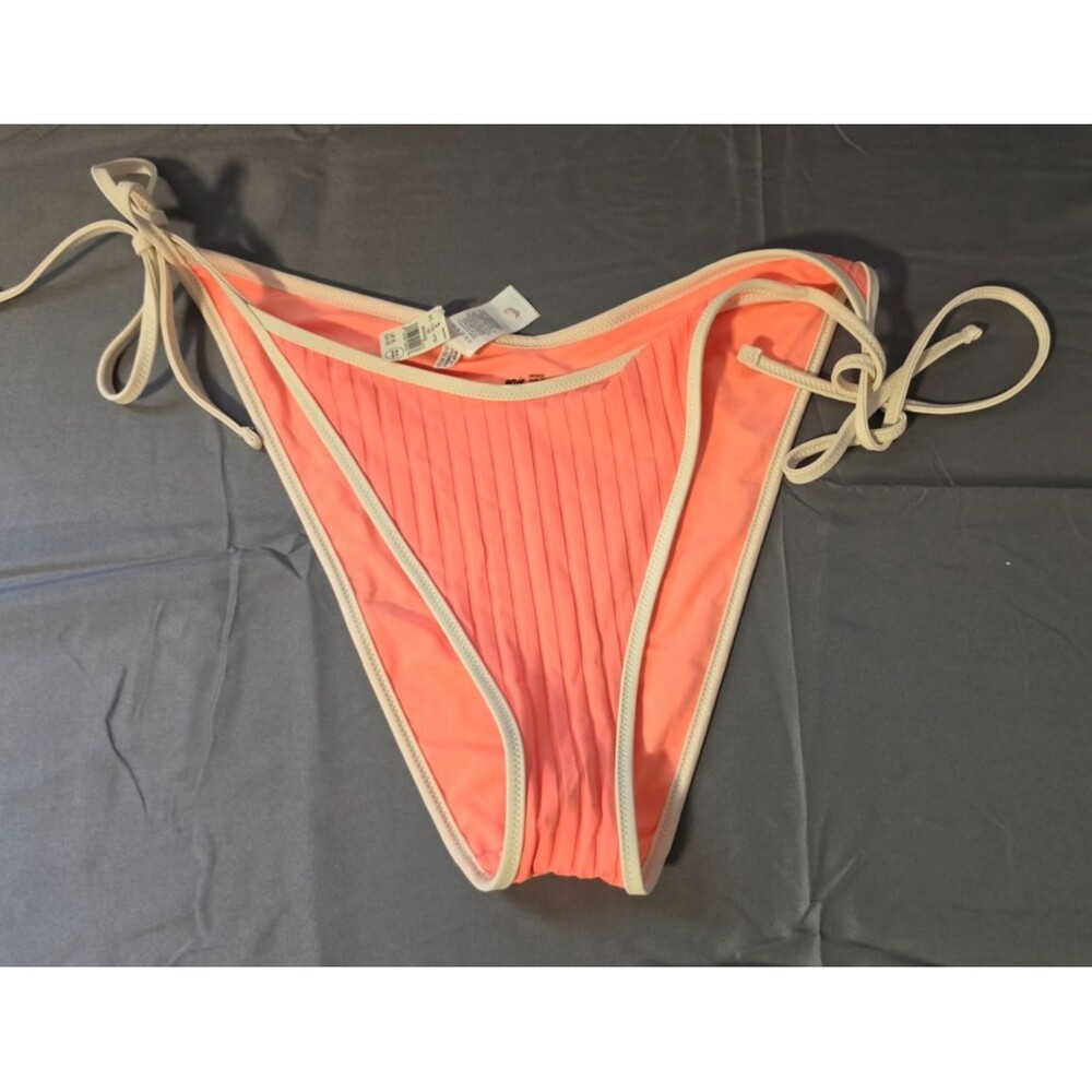 Aerie Orange Tie String Cheekiest Swim Bathing Suit Bottom XL New